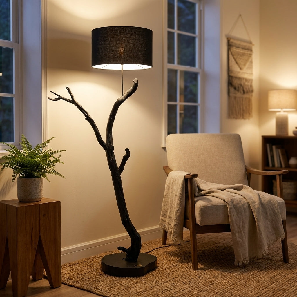 Black Branch Tree Floor Lamp