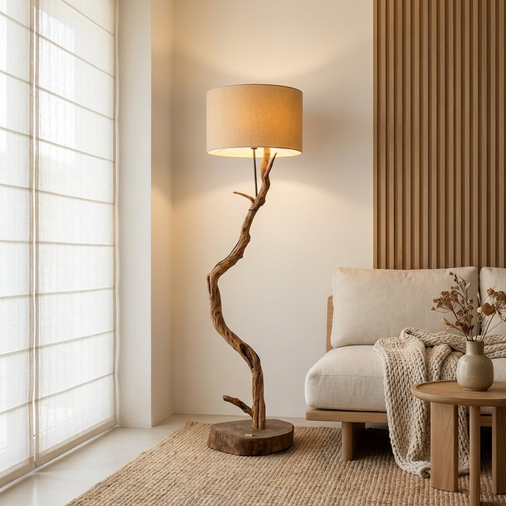 Sculptural Driftwood Floor Lamp