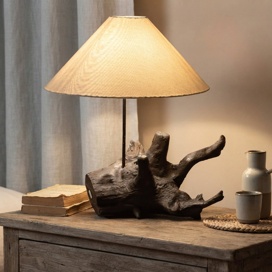 Driftwood Log Table Lamp