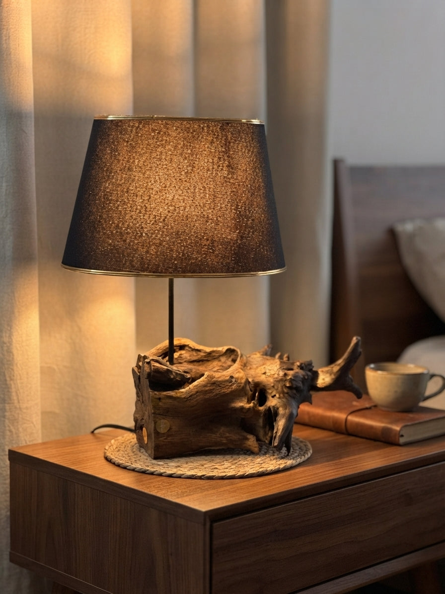 Weathered Ram Root Lamp