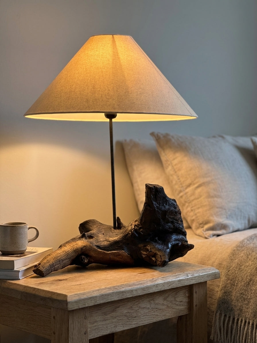 Twin-Tone Log Table Lamp