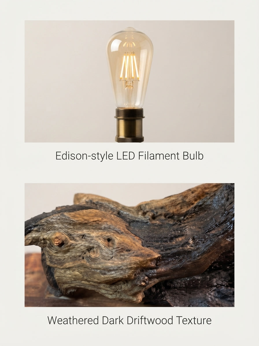 Sable Wolf Driftwood Lamp