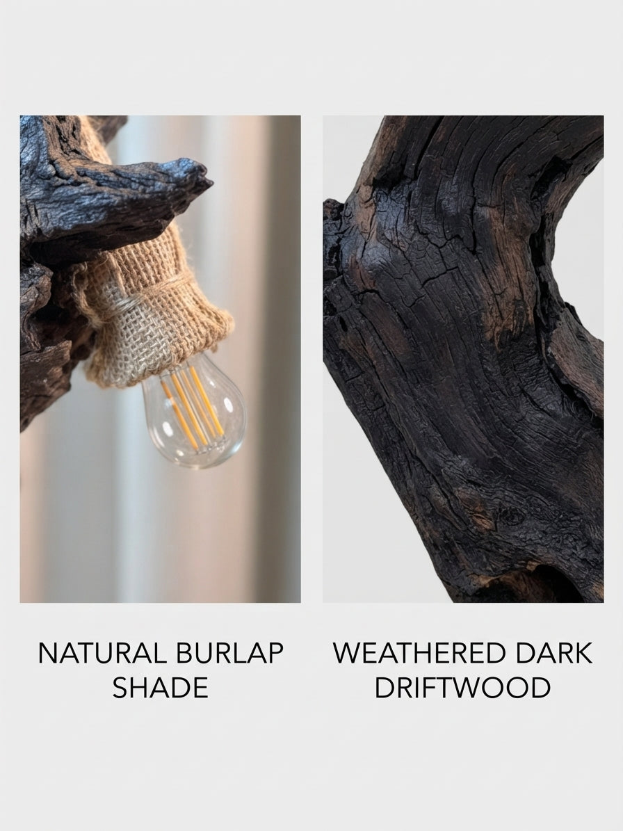 Roped Raven Driftwood Lamp