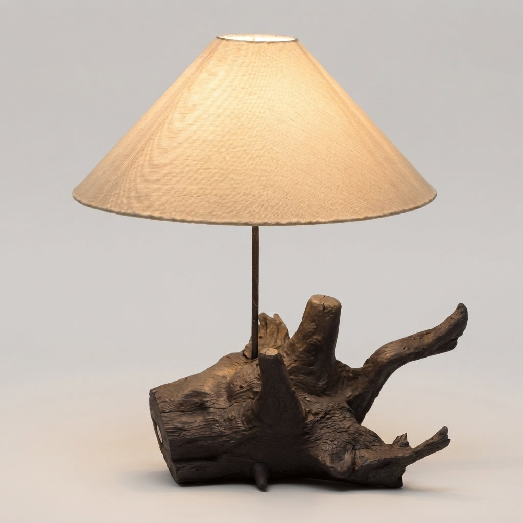 Driftwood Log Table Lamp