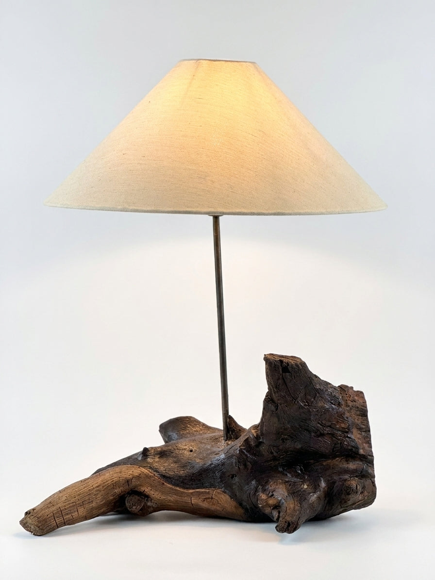 Twin-Tone Log Table Lamp
